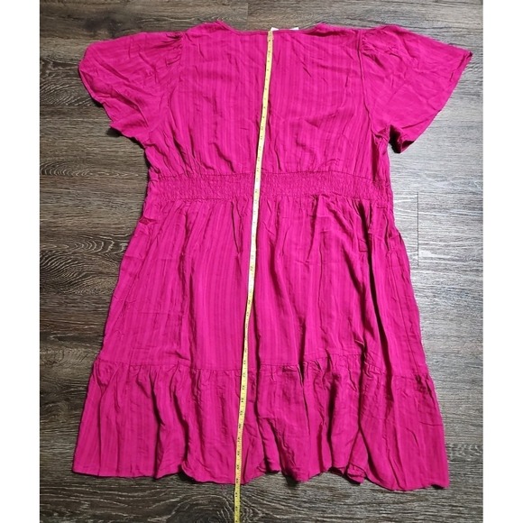 Knox Rose Plus Size 2X Short Sleeve A-line Dress In Magenta - Picture 8 of 11